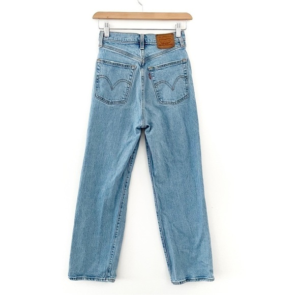 LEVI’S | Ribcage Straight Ankle Jeans Size 25 Light Wash Distressed Tango Fade - Picture 6 of 12